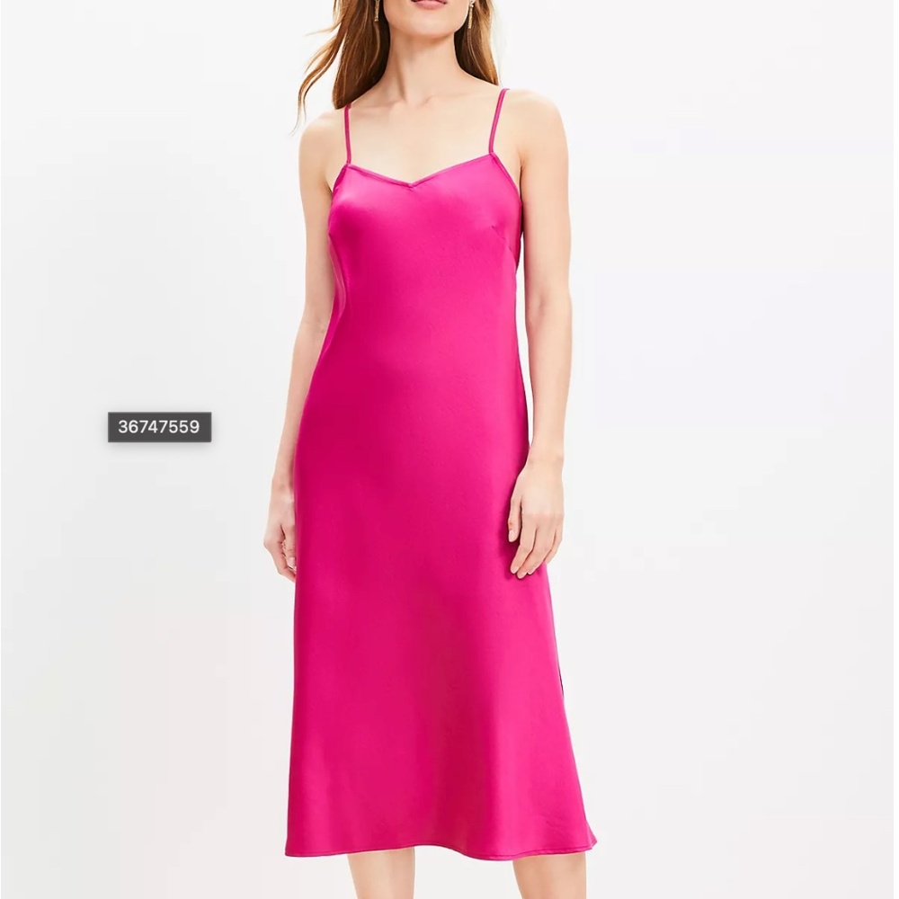 LOFT Petite Bias Midi Slip Dress
